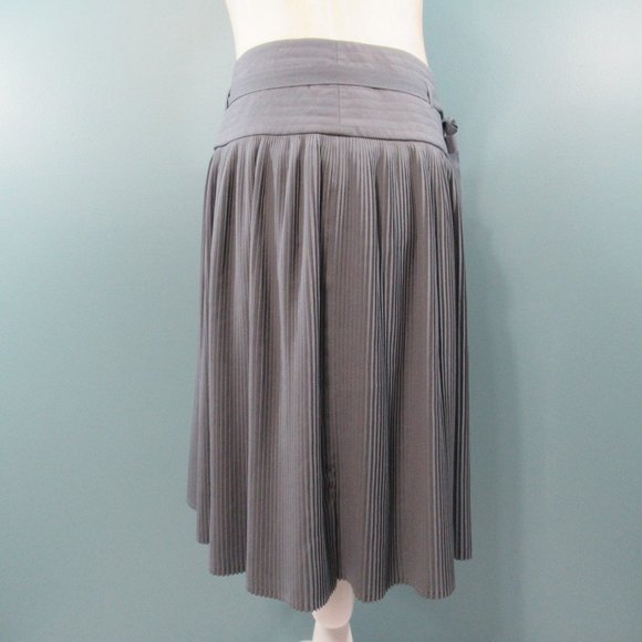 Anthropologie Leifsdottir Gray Pleated Swing Skirt - Picture 6 of 8